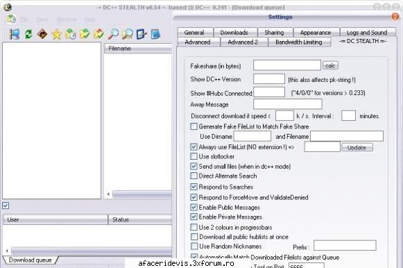 DC++ Stealth v054 - DC++ Stealth v054 Info: DC++ cu optiunea de fake - download free soft