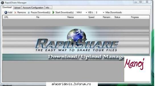 RAPIDSHARE Download/Upload Manager (Offiicial) - RAPIDSHARE Download/Upload Manager - download free soft